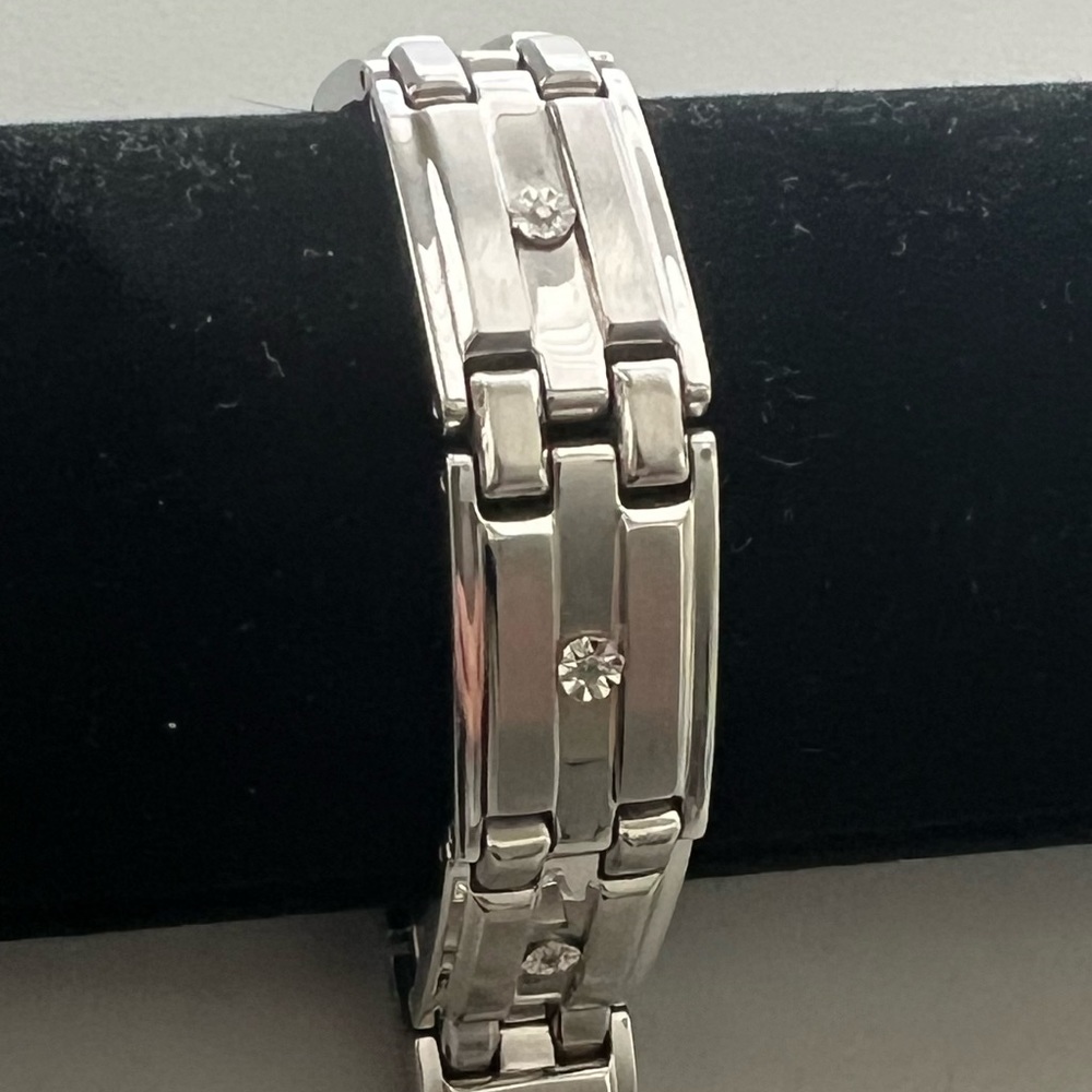 Helzberg Diamonds Stainless Steel Bracelet With Diamond Accents